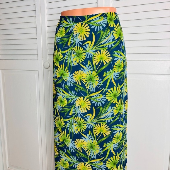 CLIO 90s Vintage Floral Crepe Maxi Skirt Size 6 - Picture 2 of 9